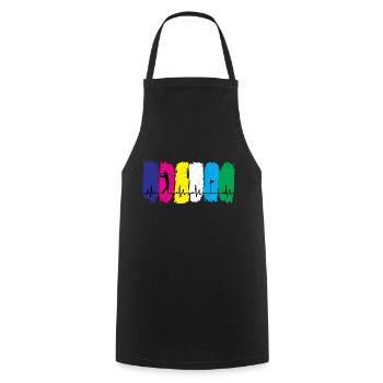 Golf Heartbeat - Cooking Apron - black - Front - AI Model Male 185 dark (185cm)