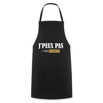 I Can't Humor T-Shirt I'm Retired - Cooking Apron - black - Front - AI Model Male 185 dark (185cm)