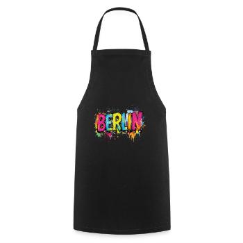Berlin Graffiti Font Street Art Urban Style - Cooking Apron - black - Front - AI Model Male 185 dark (185cm)