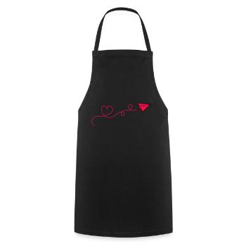 Paper Airplane Heart - Cooking Apron - black - Front - AI Model Male 185 dark (185cm)