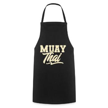 Muay Thai - Kochschürze - Schwarz - Vorne - AI Model Male 185 dark (185cm)