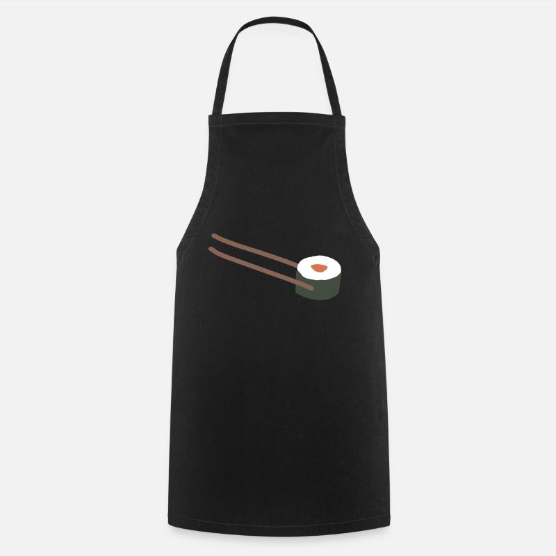 Sushi Stäbchen - Kochschürze - Schwarz