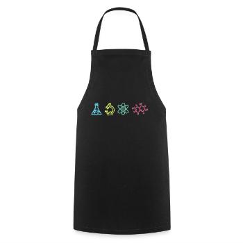 Éléments scientifiques - Tablier de cuisine - noir - Devant - AI Model Male 185 dark (185cm)