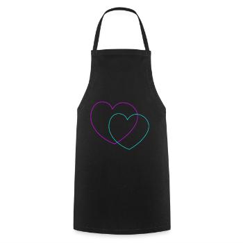 Herz Herzen Liebe Partner Partnerschaft Paar - Kochschürze - Schwarz - Vorne - AI Model Male 185 dark (185cm)