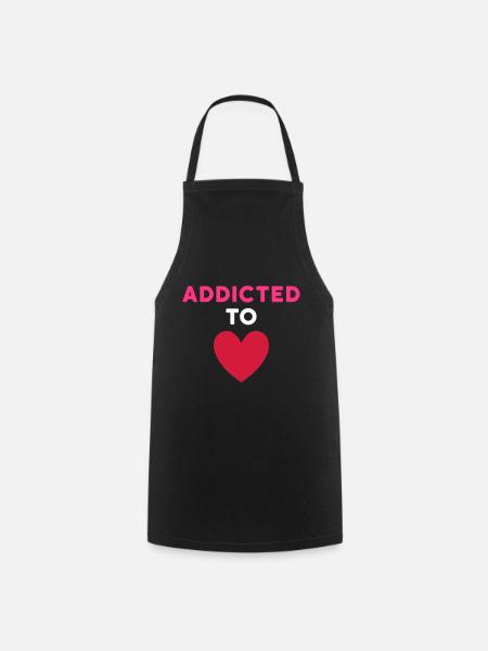 Addicted to love (Herz) - Kochschürze - Schwarz