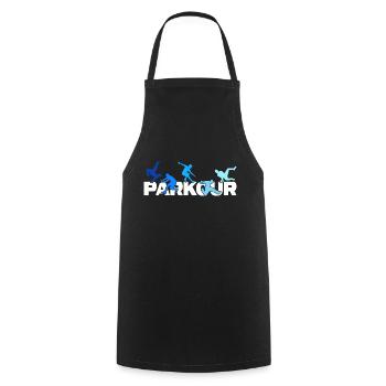 parkour jumping jump parkour-love traceur - Tablier de cuisine - noir - Devant - AI Model Male 185 dark (185cm)