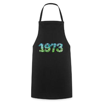 50e anniversaire vintage rétro Né en 1973 Anniversaire - Tablier de cuisine - noir - Devant - AI Model Male 185 dark (185cm)