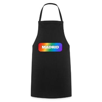 Gay Pride Madrid Espagne LGBTQ - Tablier de cuisine - noir - Devant - AI Model Male 185 dark (185cm)