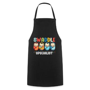 Nurse on neonatology - Cooking Apron - black - Front - AI Model Male 185 dark (185cm)