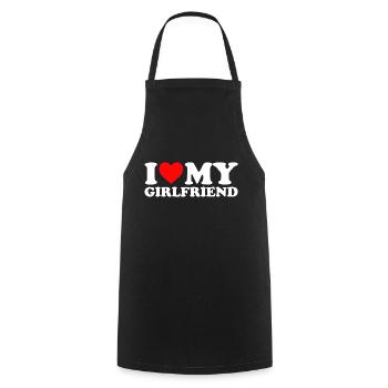 I LOVE MY GIRLFRIEND Valentinstag Geschenk Liebe - Kochschürze - Schwarz - Vorne - AI Model Male 185 dark (185cm)