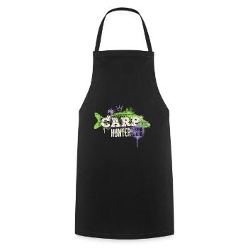 Karpfen Carp Hunter Angeln Angler Fisch Graffiti - Kochschürze - Schwarz - Vorne - AI Model Male 185 dark (185cm)