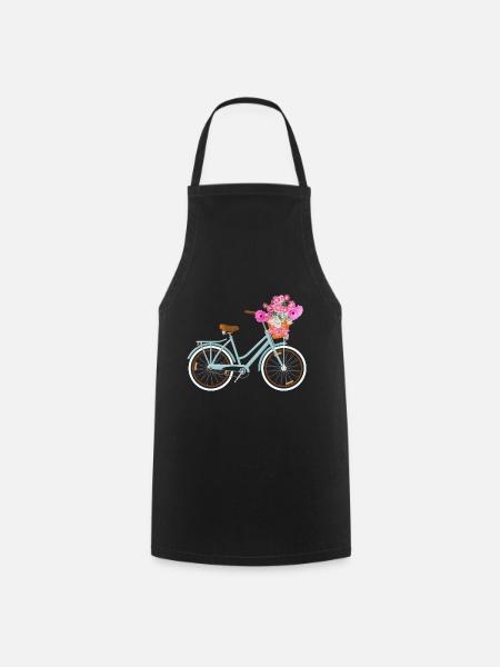 Floral Flowers Women's Wheel Bicycle Women - Cooking Apron - black