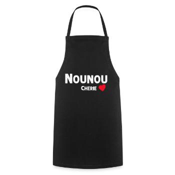 Nounou Chérie - Tablier de cuisine - noir - Devant - AI Model Male 185 dark (185cm)