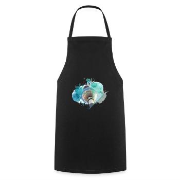 Berlin Allemagne City Skyline Splash coloré - Tablier de cuisine - noir - Devant - AI Model Male 185 dark (185cm)