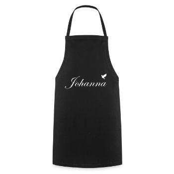 Johanna schöner Name White - Kochschürze - Schwarz - Vorne - AI Model Male 185 dark (185cm)