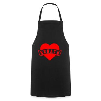 Renate Herzen - Cooking Apron - black - Front - AI Model Male 185 dark (185cm)