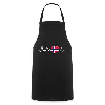 Norwegen Flagge Herzschlag Urlaub Geschenk - Kochschürze - Schwarz - Vorne - AI Model Male 185 dark (185cm)