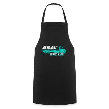 Posez-moi des questions sur les voitures tractées Conducteur de dépanneuse Camionnage - Tablier de cuisine - noir - Devant - AI Model Male 185 dark (185cm)
