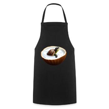 Baby turtle in coconut milk - Cooking Apron - black - Front - AI Model Male 185 dark (185cm)