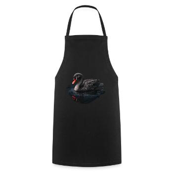 Black Swan Bird - Cooking Apron - black - Front - AI Model Male 185 dark (185cm)