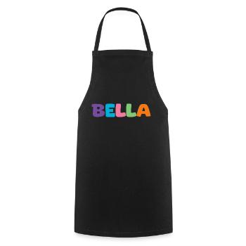 Name - Bella - Kochschürze - Schwarz - Vorne - AI Model Male 185 dark (185cm)