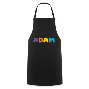 Name - Adam - Kochschürze - Schwarz - Vorne - AI Model Male 185 dark (185cm)