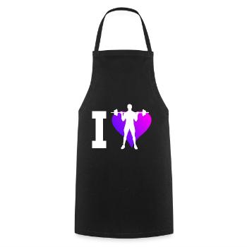 Strength Training Endurance Training Men Weightlifting - Cooking Apron - black - Front - AI Model Male 185 dark (185cm)