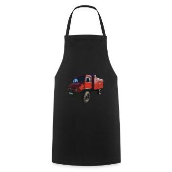 Sapeurs-pompiers Unimog - Camion de pompiers - Pompiers Unimog - Tablier de cuisine - noir - Devant - AI Model Male 185 dark (185cm)