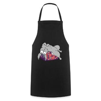 Lapin Valise Voyage Voyage Vacances Vacances Prêts Lapins - Tablier de cuisine - noir - Devant - AI Model Male 185 dark (185cm)