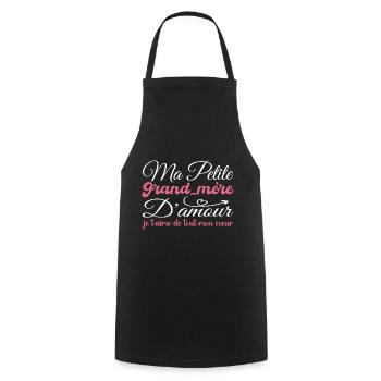 Cadeau grand-mère d'amour, grand-mère je t'aime - Tablier de cuisine - noir - Devant - AI Model Male 185 dark (185cm)