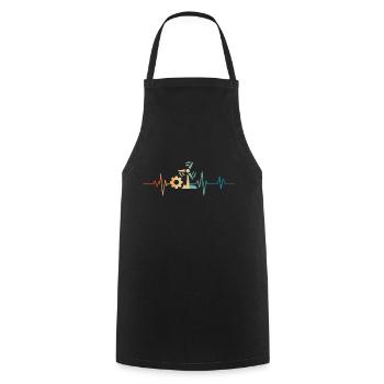 Heartbeat Retro Engineer Energy Renewed - Cooking Apron - black - Front - AI Model Male 185 dark (185cm)