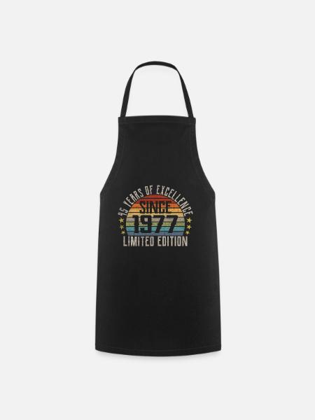 Édition limitée 1977 Cadeau pour le 45e anniversaire - Tablier de cuisine - noir