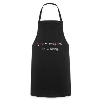 vous êtes génial amour Saint-Valentin en disant police - Tablier de cuisine - noir - Devant - AI Model Male 185 dark (185cm)