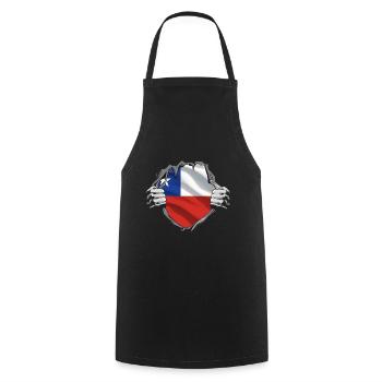 Chili Drapeau Amérique du Sud Drapeau Chili Vintage - Tablier de cuisine - noir - Devant - AI Model Male 185 dark (185cm)