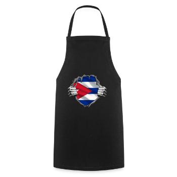 Cuba Flag Caraïbes Vacances Cuba Voyage La Havane - Tablier de cuisine - noir - Devant - AI Model Male 185 dark (185cm)