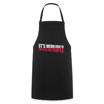 being old people age - Cooking Apron - black - Front - AI Model Male 185 dark (185cm)