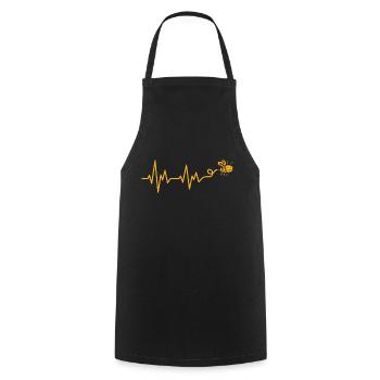 Imker Herzschlag Imkerei EKG Honigbienen - Kochschürze - Schwarz - Vorne - AI Model Male 185 dark (185cm)