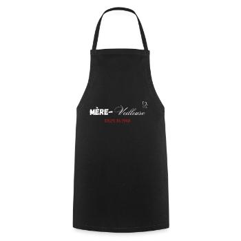 Mère veilleuse depuis 1968 - Tablier de cuisine - noir - Devant - AI Model Male 185 dark (185cm)