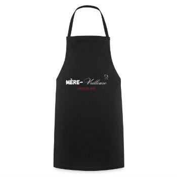 Mère veilleuse depuis 1971 - Tablier de cuisine - noir - Devant - AI Model Male 185 dark (185cm)