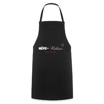 Mère veilleuse depuis 1980 - Tablier de cuisine - noir - Devant - AI Model Male 185 dark (185cm)