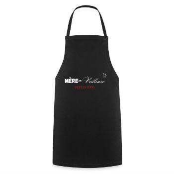 Mère veilleuse depuis 2000 - Tablier de cuisine - noir - Devant - AI Model Male 185 dark (185cm)