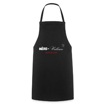 Mère veilleuse depuis 2009 - Tablier de cuisine - noir - Devant - AI Model Male 185 dark (185cm)
