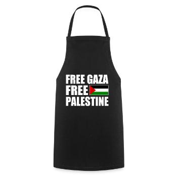 Free palestine - Kochschürze - Schwarz - Vorne - AI Model Male 185 dark (185cm)