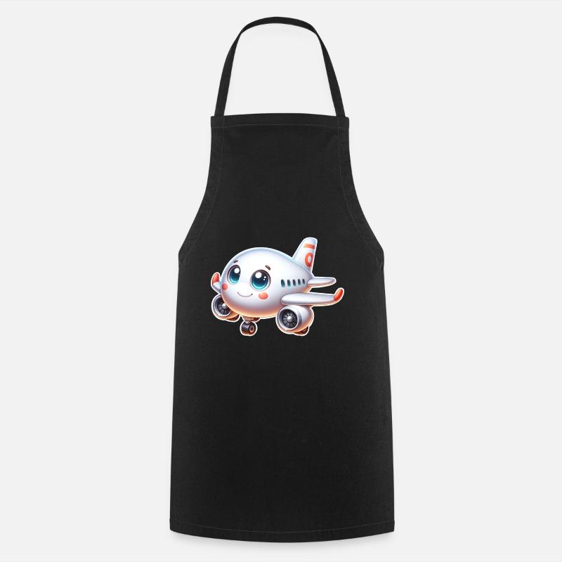 Airplane - Cooking Apron - black