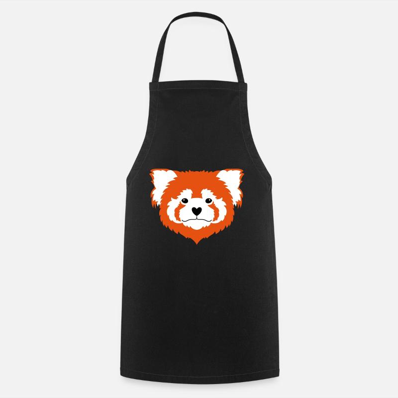 Panda rouge Amour - Tablier de cuisine - noir