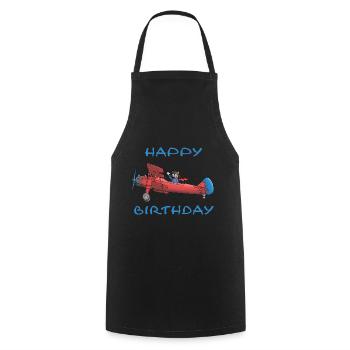 Joyeux anniversaire - Tablier de cuisine - noir - Devant - AI Model Male 185 dark (185cm)