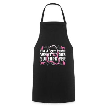 Techniciens vétérinaires - Tablier de cuisine - noir - Devant - AI Model Male 185 dark (185cm)
