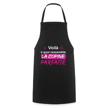 cadeau sympa meilleure copine parfait - Tablier de cuisine - noir - Devant - AI Model Male 185 dark (185cm)