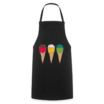 Eiscreme Eistüte Waffeleis Eis Sommer Feeling - Kochschürze - Schwarz - Vorne - AI Model Male 185 dark (185cm)