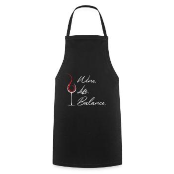 wine life balance - Wein Genuss Genießer - Kochschürze - Schwarz - Vorne - AI Model Male 185 dark (185cm)